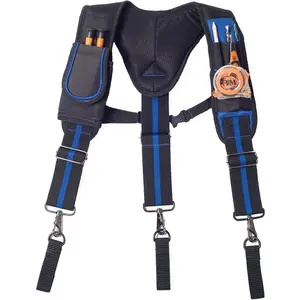 AISENIN Y Back Work Suspenders Durable Adjustable Portable Tool Belt Suspender with Comfort Padding Blue