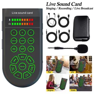 Portable Microphone Set, Live Streaming Mic, Podcast Recording Mic, Handheld Live Sound Card Device, Voice Changer Audio Mixer, Noise Reduction, Podcast, Broadcasting, Singing, Gaming