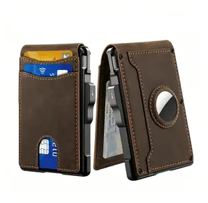 Carbon Fiber Pop Up Card Holder Compatible With AirTag,Anti-Theft RFID Blocking Slim Men’s Wallet With Multi Card Slots ID Window And Cash Compartment,Lightweight Aluminum Storage Case,Exquisite Present For Male Daily Office Travel Use.graduation gift