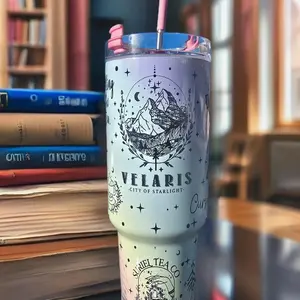 Velaris City of Starlight Tumbler - Acotar Night Court 40 oz, Cute Aesthetic Birthday Gift for Daughter Her, Perfect Gift for Parents Mom Dad Birthday, Back to School Gift for Students Teens