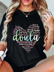 100% Cotton Doula Heart Birth Doula Postpartum Doula Doulas T-Shirt