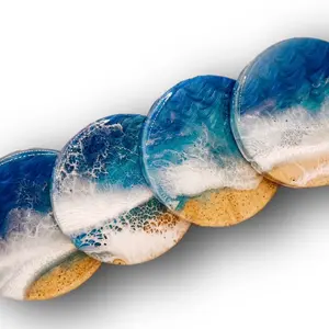 Ocean Resin Wood Coasters
