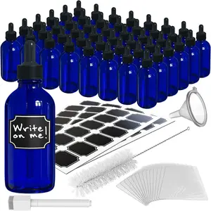 Nevlers 4 Oz Leakproof Blue Glass Dropper Bottles (Pack of 48)