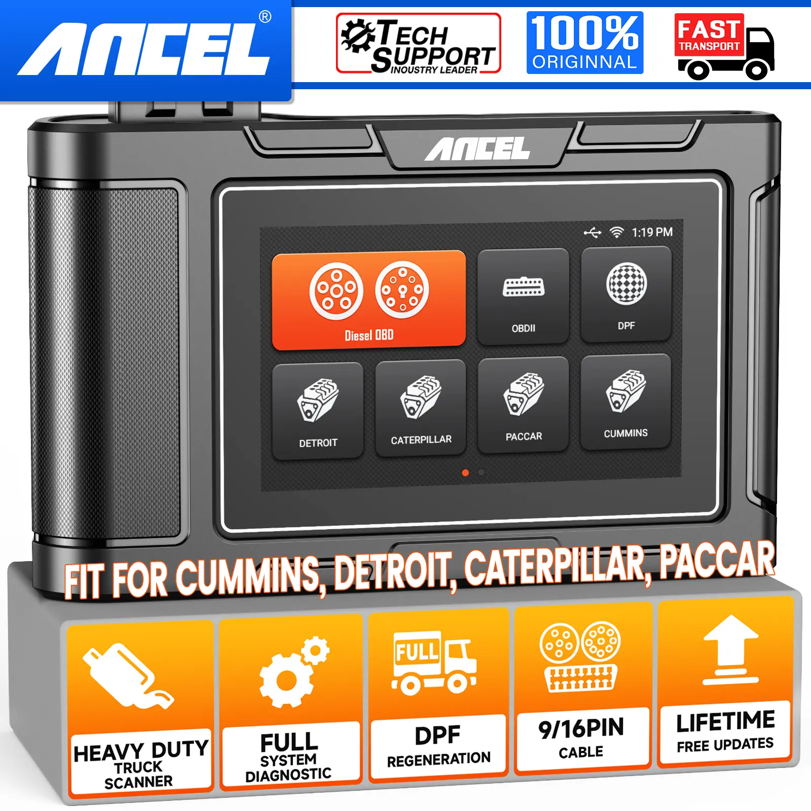 ANCEL HD3400 OBD2 Diesel Heavy Duty Truck Scanner All System D.PF Regen Car Diagnostic Auto car diagnostic tool