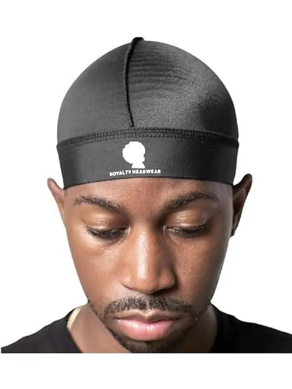 Royalty Headwear Silky Wave Cap for 360, 540 & 720 Waves, Soft Breathable Durag Skull Cap Beanie for Men