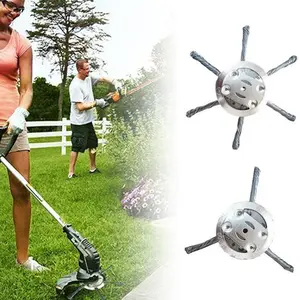 Wire Wheel Head Lawn Trimmer Weed Brush Fits Straight Shaft Brush To Remove Moss Rotary Scissors Lawn Trimmer Weed Trimmer Head Steel Wire Weed Trimmer Head Lithium-ion MAX Replacement Battery