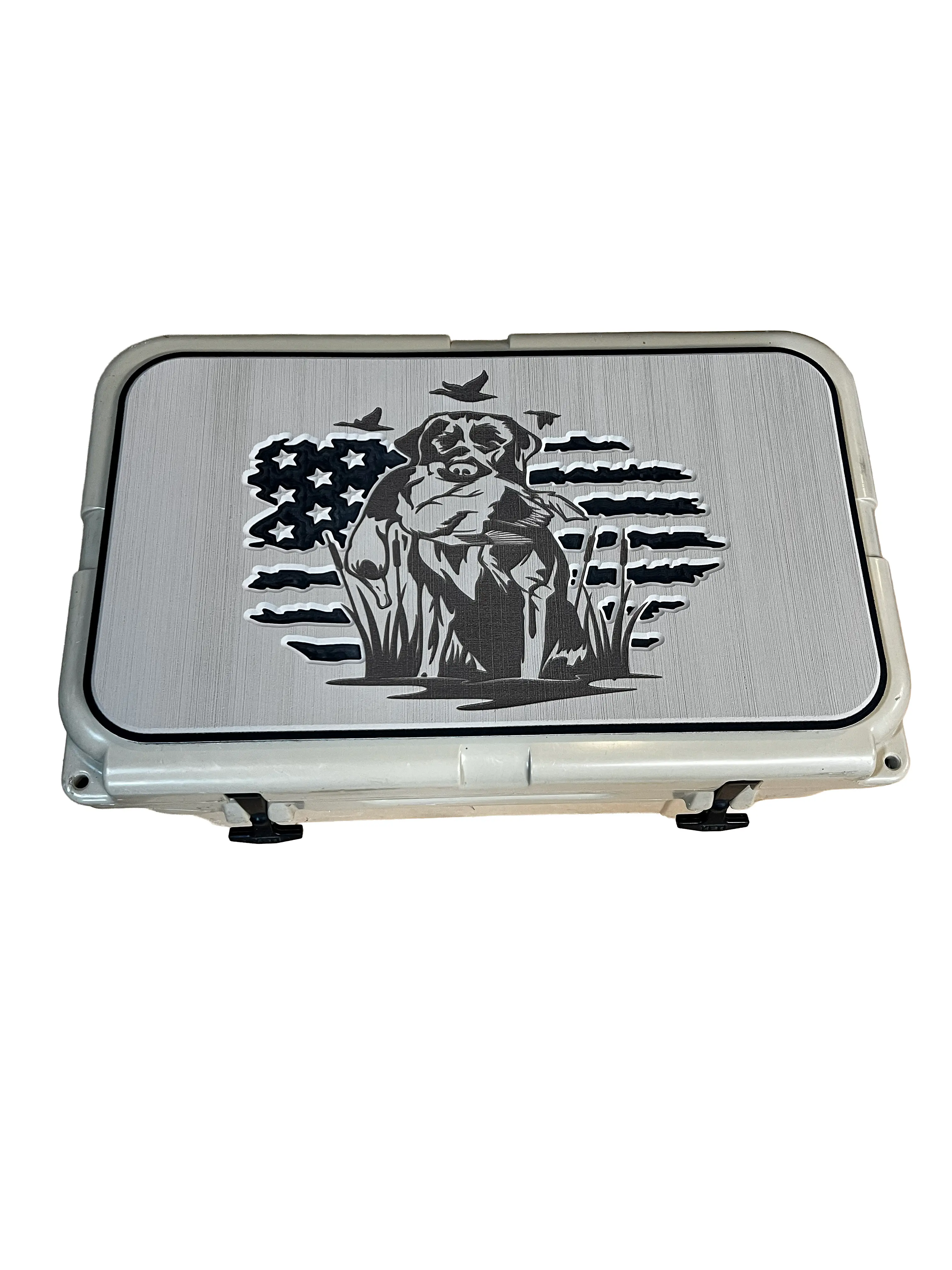 YETI Cooler Pad with America Flag & Duck Pride Design - Durable Tan/Black PE Lid Mat with Non-Skid Stays Put Grip, Portable Camping Cooler Accessory, Portable Camping Cooler Accessories, 100% Pe, Anti-Slip Surface, Fishing, Hunting