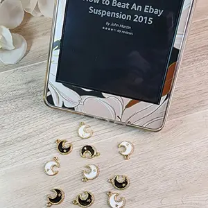Enamel Half Moon Crescent Dust Plug Kindle Charms/E-Reader Charms/Cell Phone Charm Dangle/Compatible For All Type C & Iphone Devices/Protective Accessory for Smartphones And Electronics
