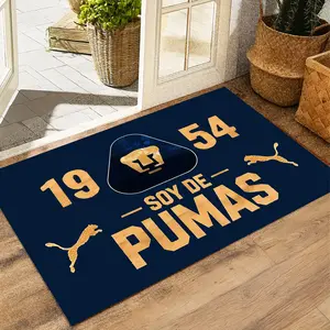 Soy de P UNAM Welcome Mat - Pumas Fan Cave Decor - Mexican Pride Doormat Perfect Birthday Father's Day Gift for Dad, or Husband - Non Slip Doormat for Housewarming Gift