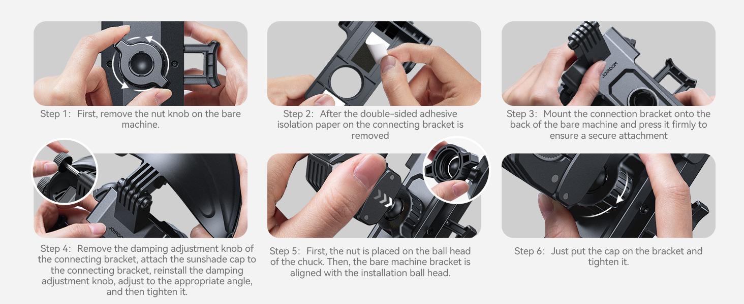 JOYROOM Motorcycle Phone Mount Holder, [NO.1 Sunshade& Rainproof] Phone Holder for Motorcycle ATV Scooter, [1s Quick Lock] Handlebar Phone Mount for iPhone 17 16 15 Pro Max S25, More 5.4-7" Phones