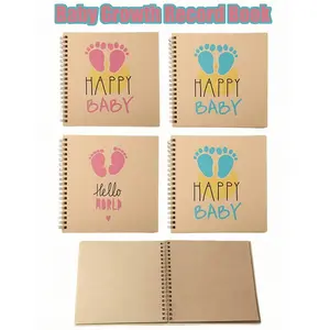 4 Baby Memory Books for Boys or Girls, Milestone Album From Pregnancy to Age Five, Gender Neutral Baby Growth Record & DIY Scrapbook
