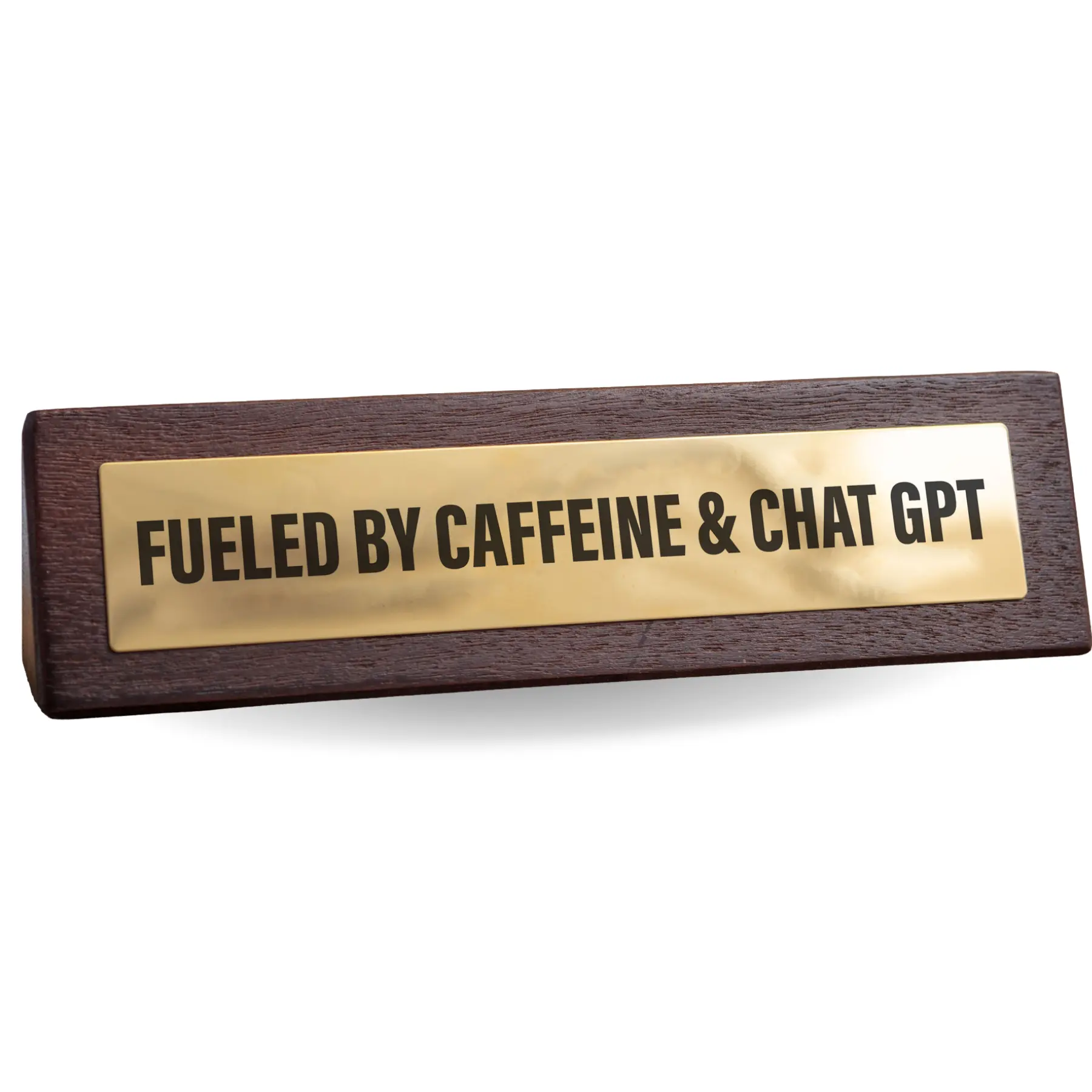 Boxer Gifts Funny Office Cubicle Accessories – Fuelled By Caffeine & ChatGPT Desk Sign, Work Humor Gifts for Coworkers, Novelty White Elephant