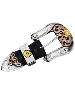 Montana Silversmiths Unisex Cowboy Classic 3 Piece Belt Buckle Set - 53310