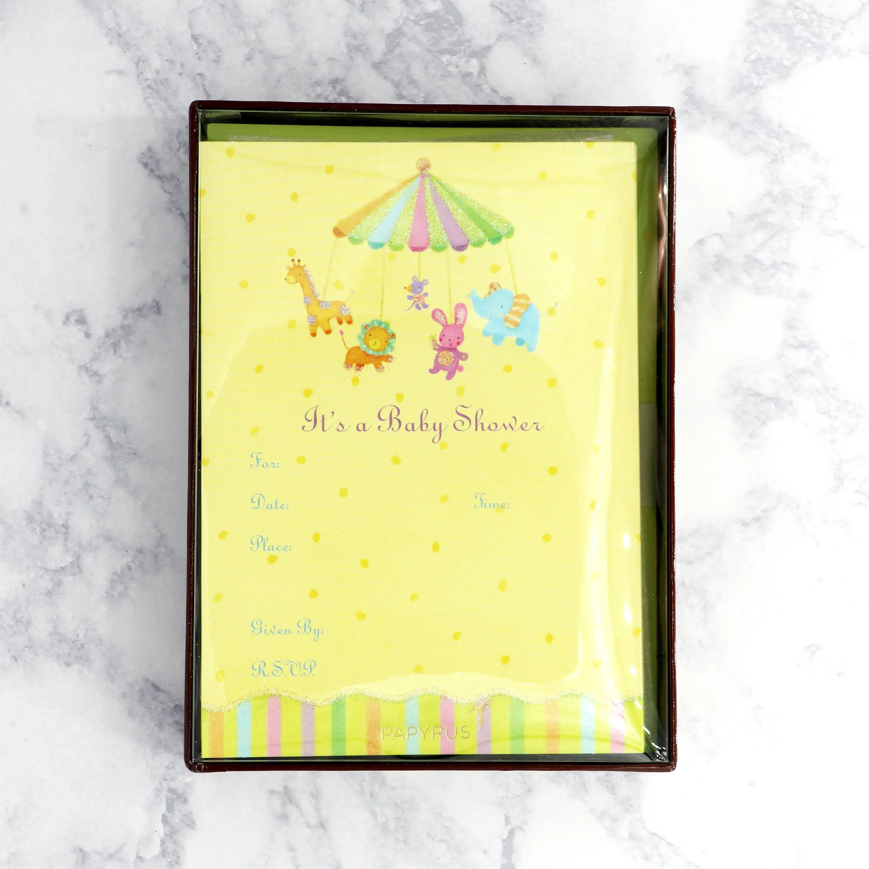 Animal Mobile Baby Shower Invitations (Set of 10)