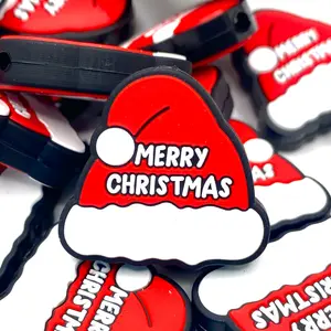 Santa's Hat Silicone Focal Beads | Christmas Beads | Merry Christmas Beads Gift Ideas DIY