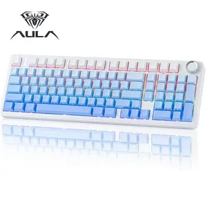 Aula F99 PRO Wireless Gaming Keyboard with 8000mAh Battery, Hot Swappable Creamy Keyboard, 2.4GHz/Type-C/BT5.0 ( Blue Gradient-Nimbus switch V3)