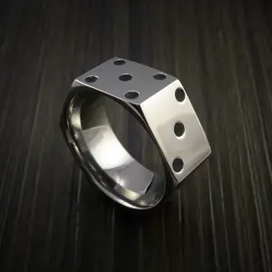 Cobalt Chrome Dice Men's Ring High Roller Gambler Inspired Men's Ring