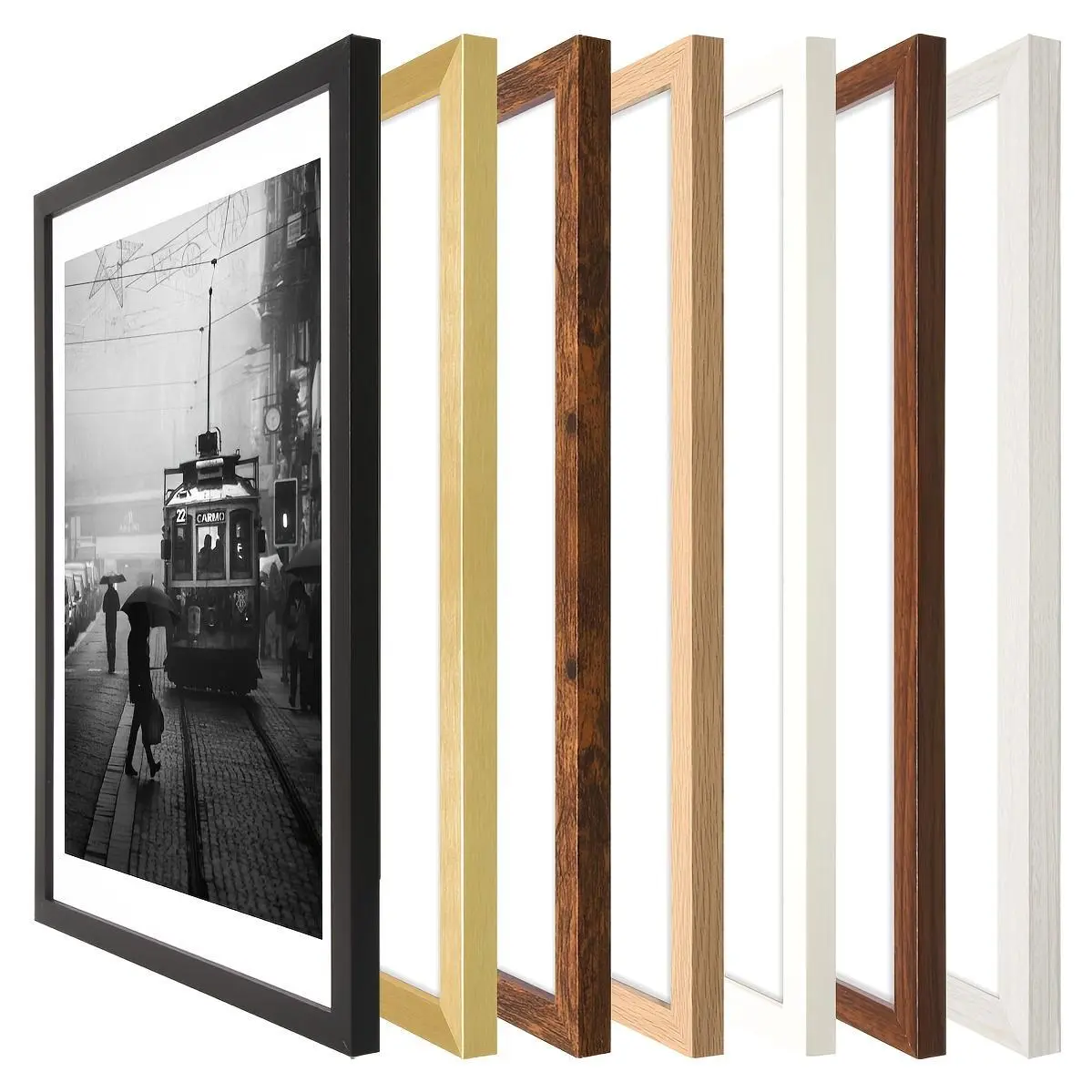3pcs Classic Style 12x16in Vertical Oblong Poster Frames, Manufactured Wood Wall Decor for Bedroom and Office, Horizontal & Vertical Hanging, No Electricity Needed, Cute Room Decor, Multi-color, Photo Frames, Without Photo Paper