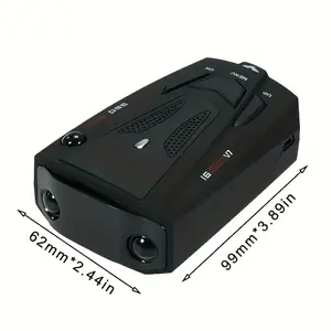 V7 Car Laser Radar Detector - 16 Band Detection, Mute Function, Stable Performance, Voice Prompts & LED Readouts, Universal Fit, 12V Plug-in Install