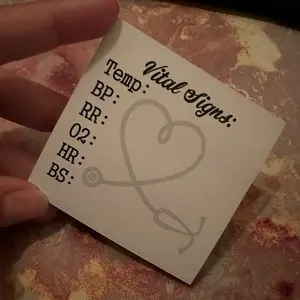 Vital Signs Sticky Notes for Nurses & Nursing Assistants w/ Blood Sugar