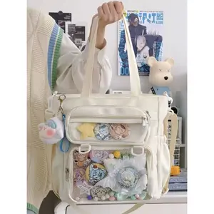 Japanese Transparent Ita Bag Handbag Women Anime Portable Large Capacity Girls Shoulder Tote Bag Nylon Crossbody Bags ItaBag