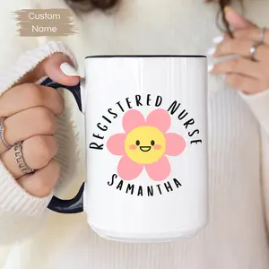 Custom Registered Nurse Mug With Name, Nurse Appreciation Gift, RN Mug, Registered Nurse Mug, Personalized Nurse Mug, Nurse Graduation Gift