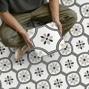 10pcs Light Fresh Small Flower Tiles, Waterproof Removable Decorative Floor Decor, Easy Install DIY Adhesive Flooring Stickers, Universal Use