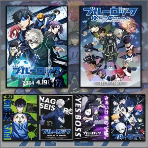 PIKPAKA B-BLUE L-LOCK Japan Anime Comic Cover Poster HD Sticky Waterproof Wall Art High Quality Print Aesthetic Home Living Bedroom Bathroom Hallway Decor Trendy Room Decoration Easy-To-Apply Gift Durable