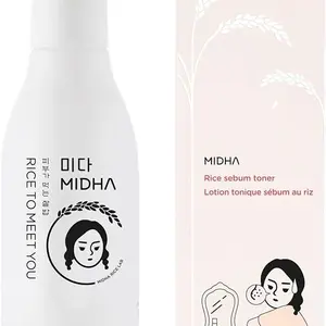 MIDHA Rice SEBUM Toner 200ml - 80% Pure Rice bran Skin Repair Water Vegan Face Toner Astringent Moisturizing Skincare Moisture Powder