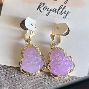 Purple Buddha Earrings