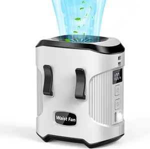 Portable Waist Fan Clip on Belt Personal Fan, 3 Speeds Rechargeable Fan, Up to 24H Battery Life, Hands-Free Hanging Neck Fan, Wearable Shirt Cooling Fan for Camping, Outdoor, Travel, Power Bank