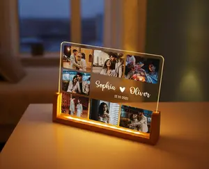 Personalized Couples Gift, Custom Photo Collage LED Light, Wedding Gift for Couple, Valentines Gifts, Anniversary Gift, Gift for Boyfriend, Valentines Gift for Bf