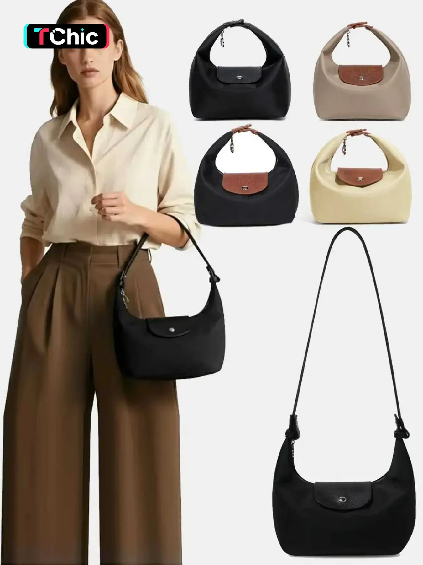 Fashion Crescent Bag Lightweight Durable Nylon Handbag Crossbodybag Casual Shoulder Bag for Versatile Use in Multiple Colors Stylish Essential Companion Suitable for Commuting, Parties, Travel Satchel, Work