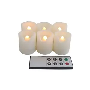 EcoGecko Indoor Outdoor Weatherproof Flameless Warm Glow Votive Candles with Remote and Timer, Battery Powered Candles, Tealights, Batteries Included