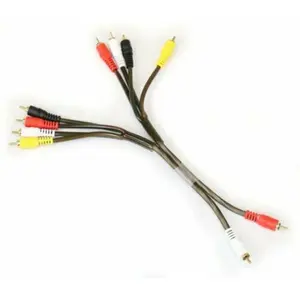 Deejayled  1 ft. 2 Male RCA to 8 RCA Male Wire