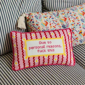 F This Needlepoint Pillow