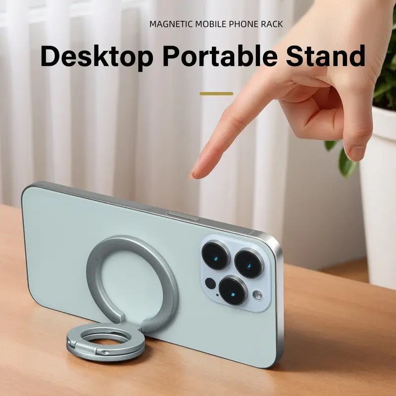 Dual-Sided Strong Magnetic Phone Stand, Magsafe Compatible, 360 Degree Rotation, Foldable Durable Ring Holder, Fits iPhone Xiaomi Samsung, Phone Grip Holder, Magnetic Smartphone Holder, Magnetic Phone Holders