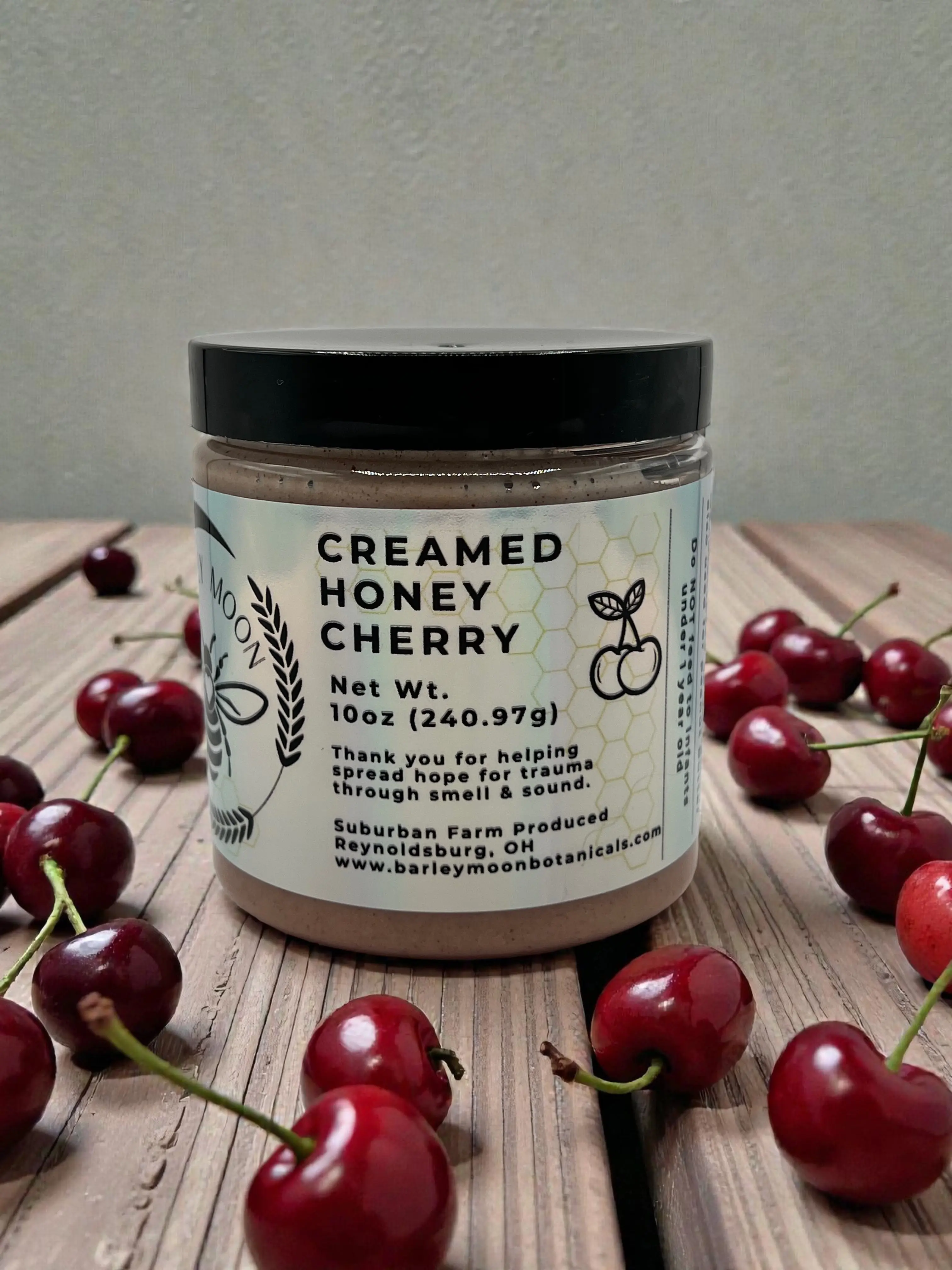 Cherry Creamed Honey - Barley Moon Botanicals - Pure Honey, Natural Ingredients
