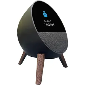 Wooden Stand with Slicone Pad Feets for Echo Spot,  Tripod Stand with Ellipse Metal Frame for Alexa Echo Spot,Desk Holder Mount Stand for Echo Spot (2024 Release)