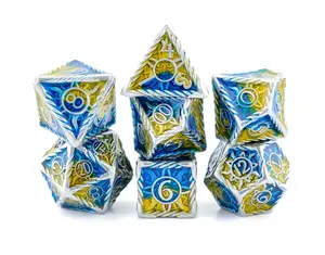 Sun Metal DnD Dice Set: 7-Piece Colorful RPG Dice for Dungeons and Dragons