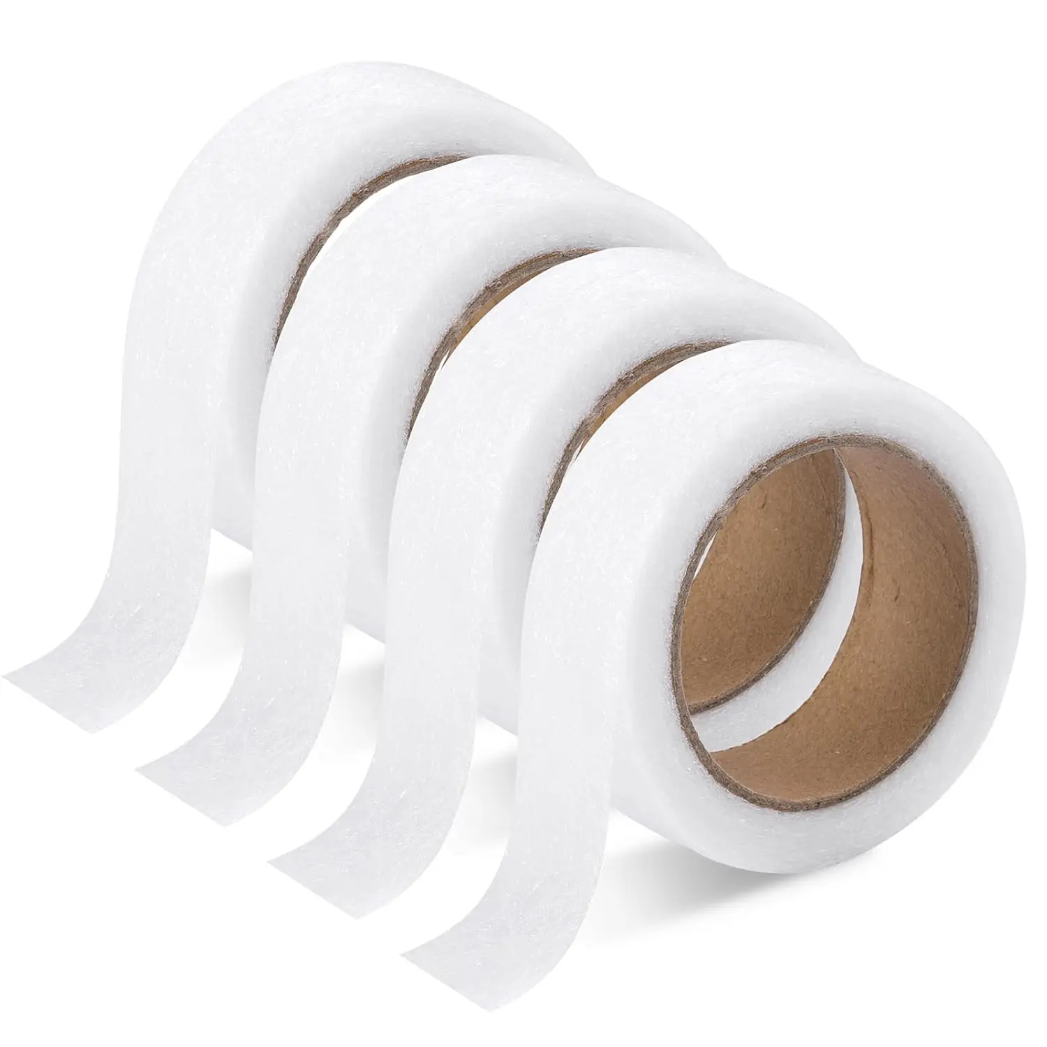 32 Yards Hem Tape, 0.75 INCH 4 Rolls Iron  Hemming Tape, Adhesive No Sew Hemming Tapes for Pants Curtains Dresses Clothes Fabric Crafting Projects (White)