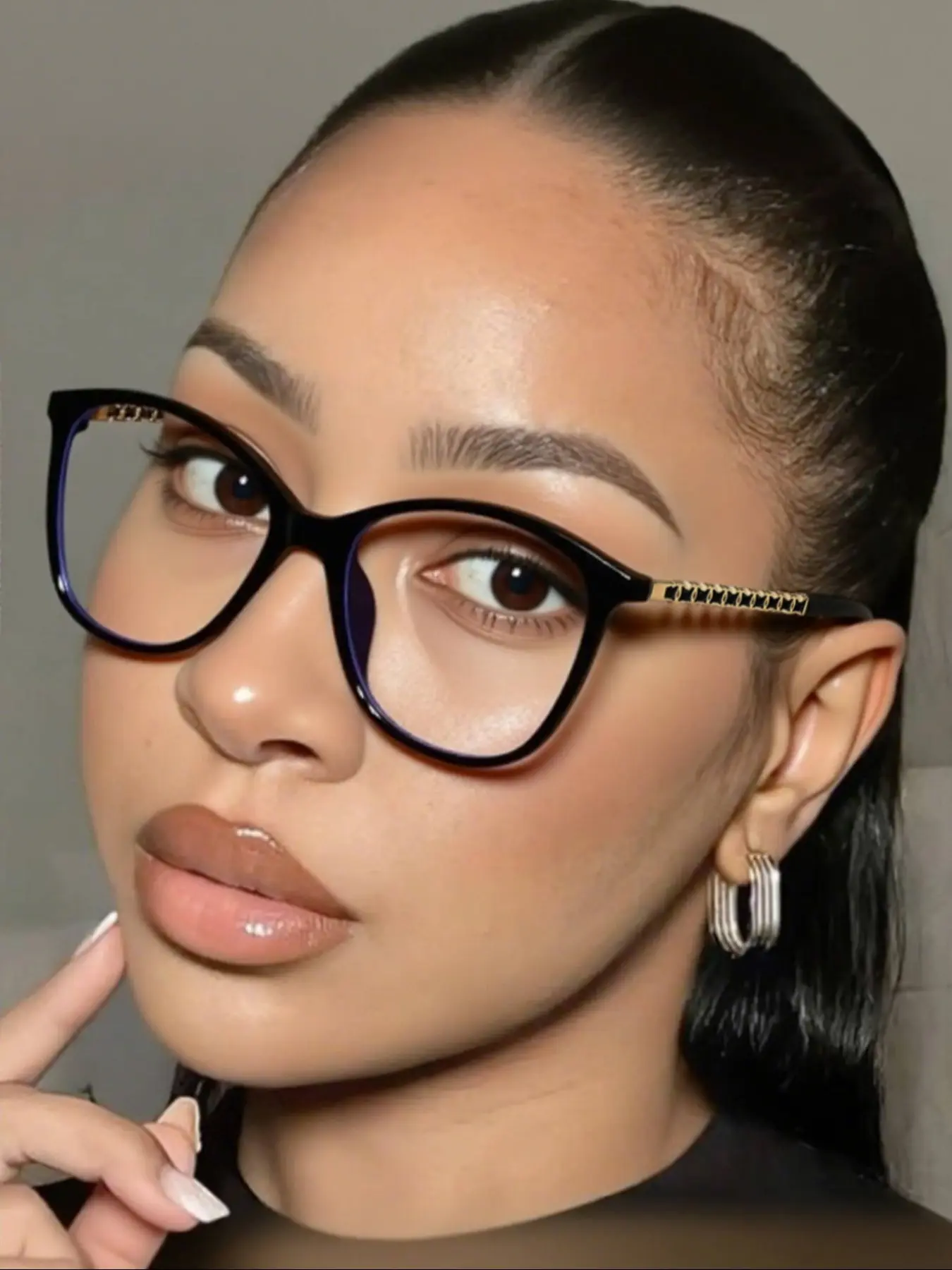 Cat Eye Lens Frame Fashion Glasses for Women, Casual Style, Lightweight Comfortable Daily Wear, Trendy Design Eyewear