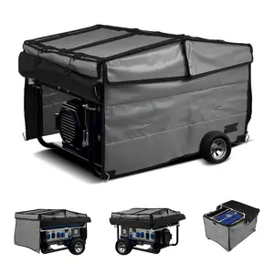 Universal Generator Cover, Waterproof 420D, 34x26x21Inches, Heavy Duty Outdoor Protective Cover For 3500-12000W Generators, Weatherproof, Dustproof, Rainproof Shield With Elastic Hem and UV Resistant Coating, Fits Most Generators