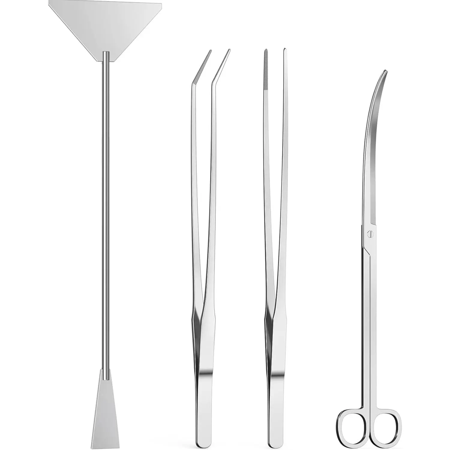 4 count Aquascaping Tools,  Aquascape Kit, Long and  Aquarium Tweezers, , Algae Scraper, Aquarium  Tools, Fish Tank  Trimming Kit
