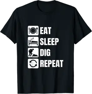 Eat Sleep Dig Repeat - Gold Coin Treasure Hunter Mining T-Shirt - Alizejaqua Shop 51B083VVWCBY