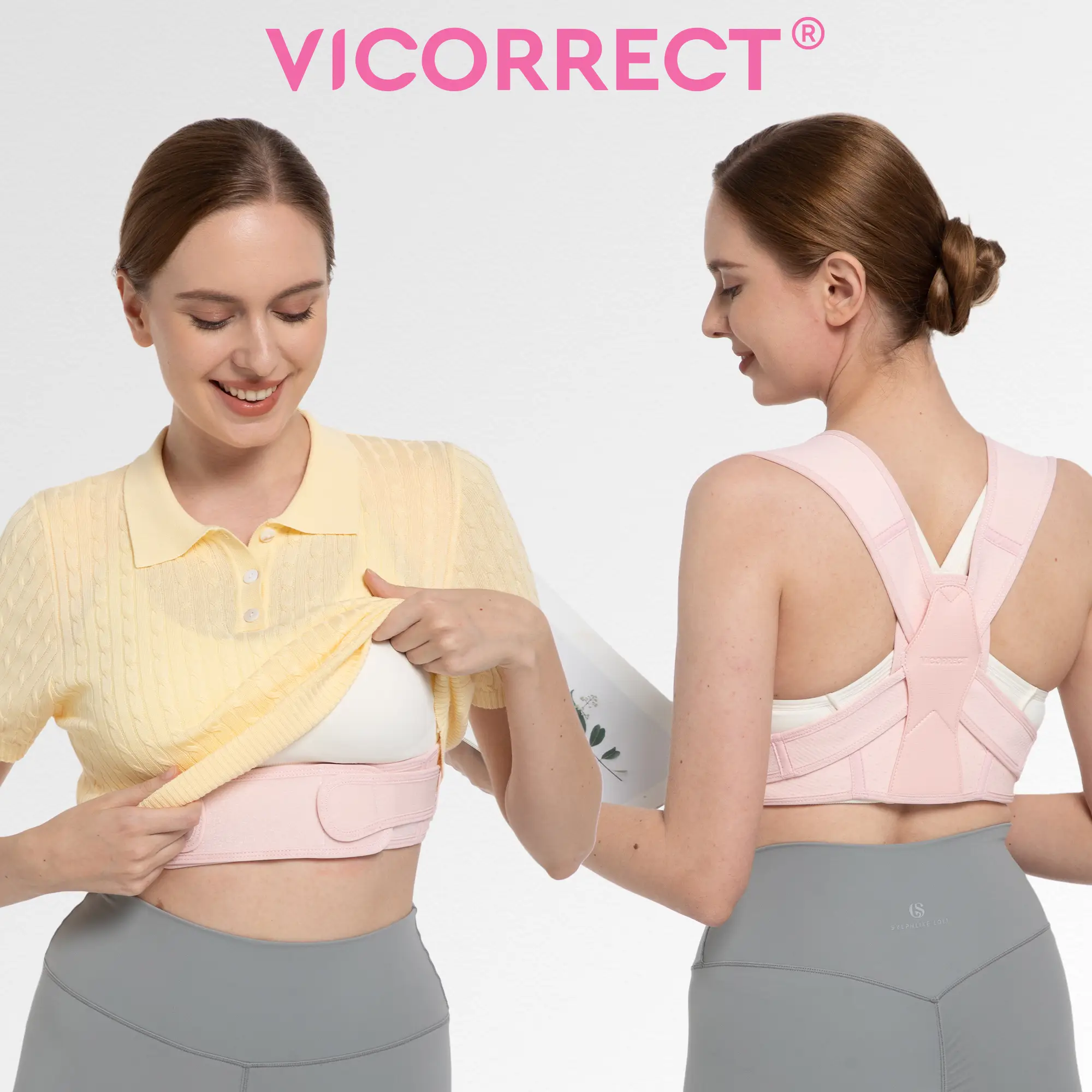 VICORRECT Unisex Adjustable Posture Corrector [Portable Series] for Men and Women, Suitable to wear under clothes Back Pain Correction, Fitness Should
