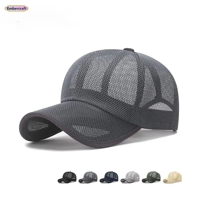 Embercraft Unisex 2-Pack Cotton Blend Snapback Baseball Hats - Curved Visor, Adjustable, Cooling Mesh Fabric, 1-Size-Fits-Most Casual Hats for Outdoor Sports, Travel (2-Piece Sets)