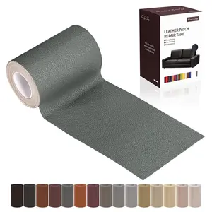 Leather Repair Patch Tape, Dark Grey 3 x 61 Inches Self Adhesive Leather Repair Kit for Furniture, Car Seat,Vinyl Leather Repair Kit for Office Chairs, Couch, Sofa, Luggage