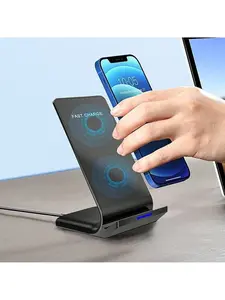 15W Fast Wireless Charger Station for Galaxy S25/S24/S23/S22/Note 20/10 & Phone Wireless Charging Stand for iPhone 16 15 14 13 12 11 X