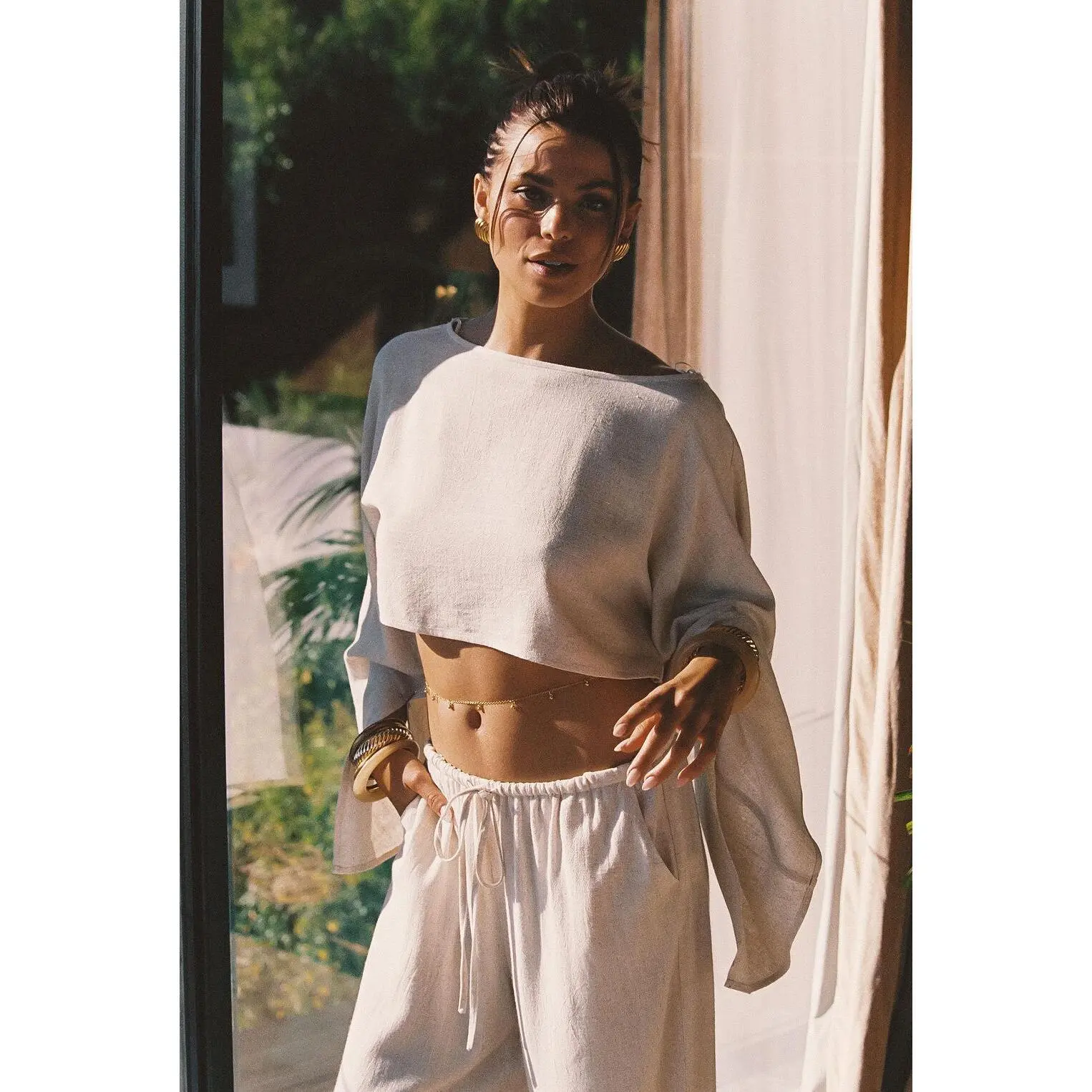 Clear Breeze Natural Linen Top - TikTok Shop